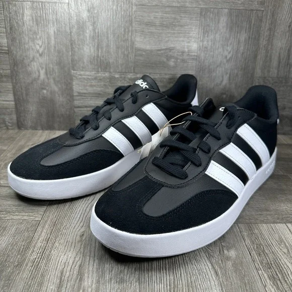 Adidas Barreda Men Size 9 Black White Suede Casual Tennis Sneakers NEW JI2307 - Picture 3 of 9